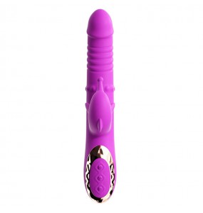 MizzZee - Beaded Thrusting Spanking Vibrator Wand (Chargeable - Purple)